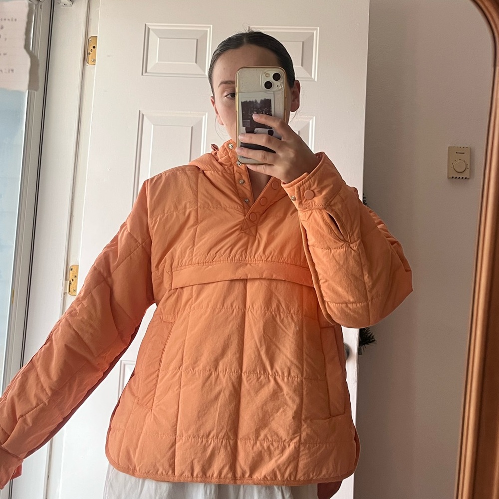 Women's Orange Hooded Jacket Size Small